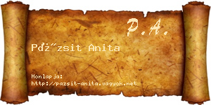 Pázsit Anita névjegykártya