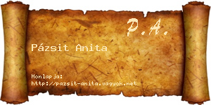 Pázsit Anita névjegykártya